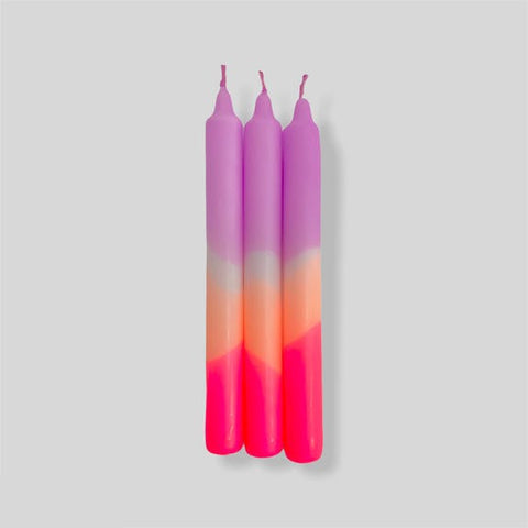 Dip Dye Neon Candles - Plum Mousse x 3