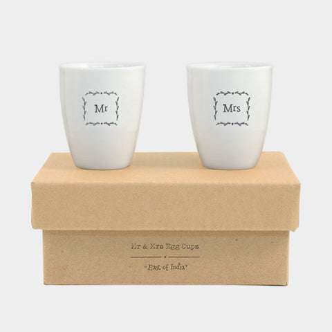 Boxed Porcelain - 'Mr & Mrs' Egg Cups