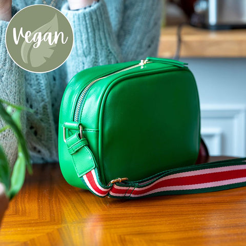 Green Vegan Leather Camera Bag