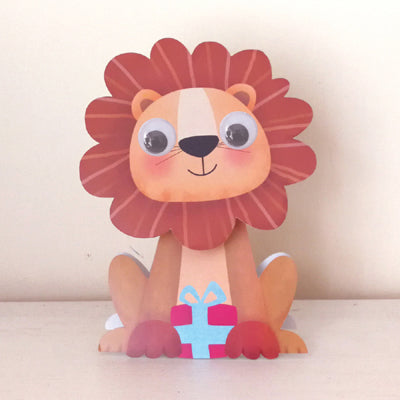 Wobbly Head Card - Lion