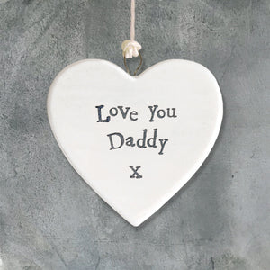 Small Porcelain Heart - 'Love You Daddy'
