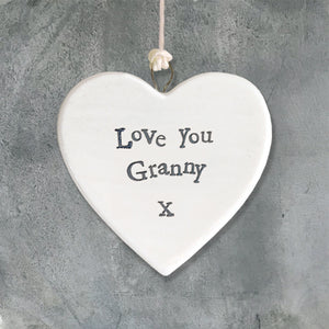 Small Porcelain Heart - 'Love You Granny'