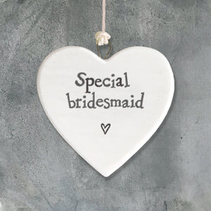 Small Porcelain Heart - 'Bridesmaid'