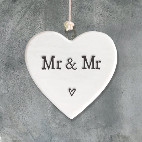 Small Porcelain Heart - 'Mr & Mr'