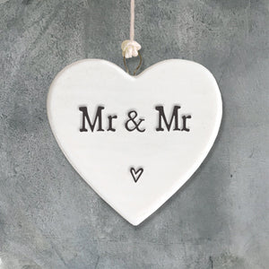 Small Porcelain Heart - 'Mr & Mr'