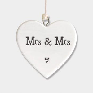 Small Porcelain Heart - 'Mrs & Mrs'