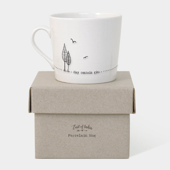 Boxed Porcelain Mug - 'May Contain Gin'