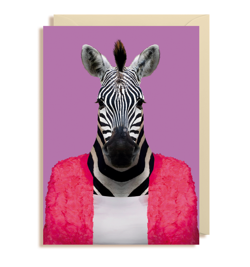 Zoo Portraits - Zebra Card