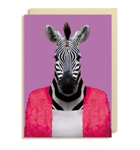 Zoo Portraits - Zebra Card