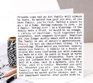 Family - Wise Words Card