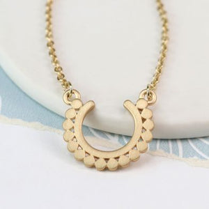 Gold plated Worn Finish Hoop Necklace