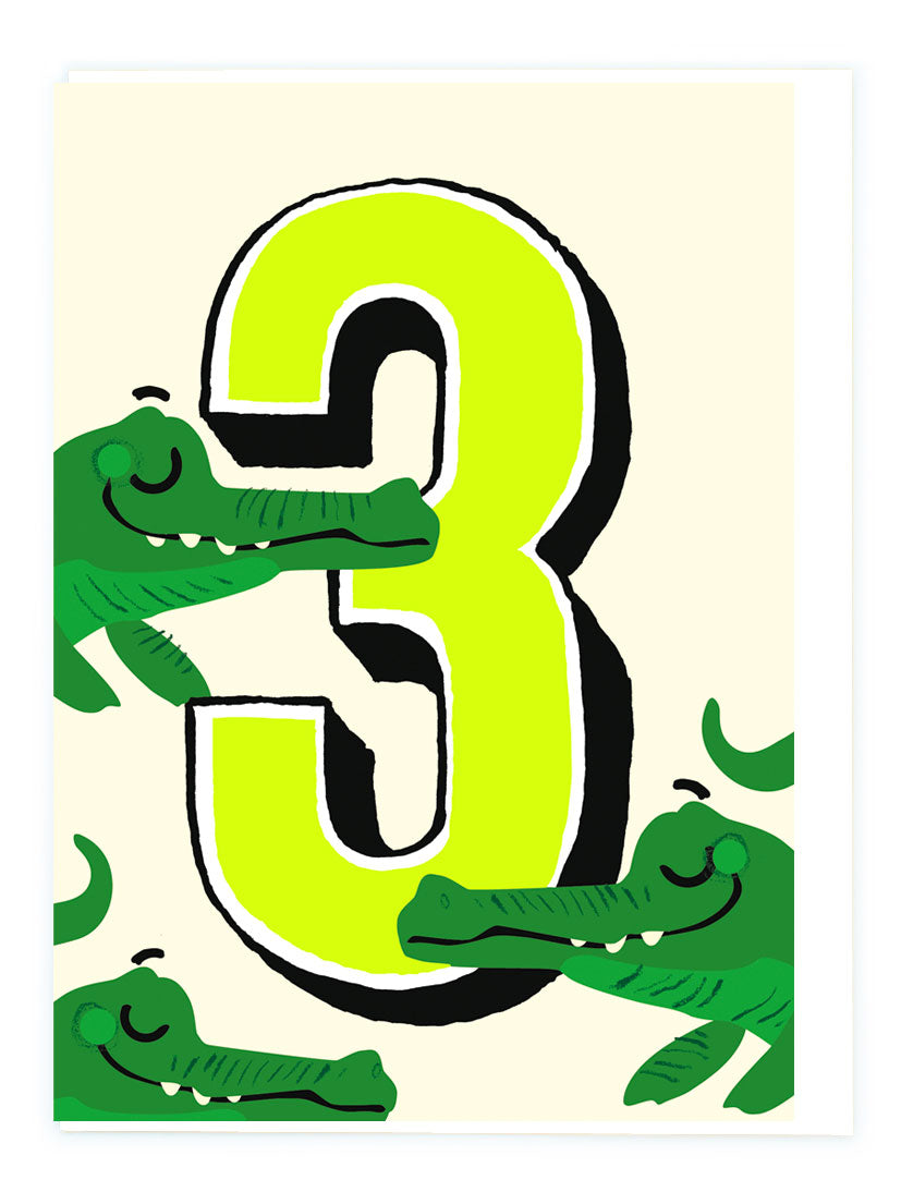 Age 3 Card - Crocodiles