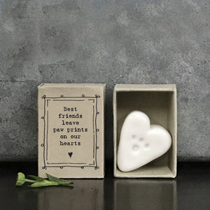 Matchbox - Porcelain Paw Print Heart