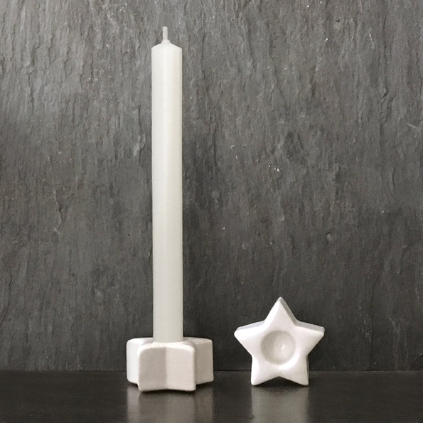 Candle with holder- Porcelain Star