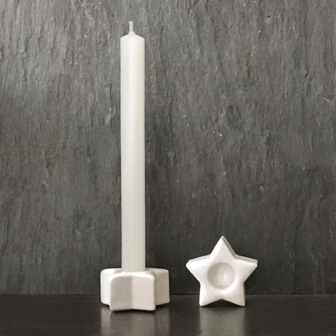 Candle with holder- Porcelain Star