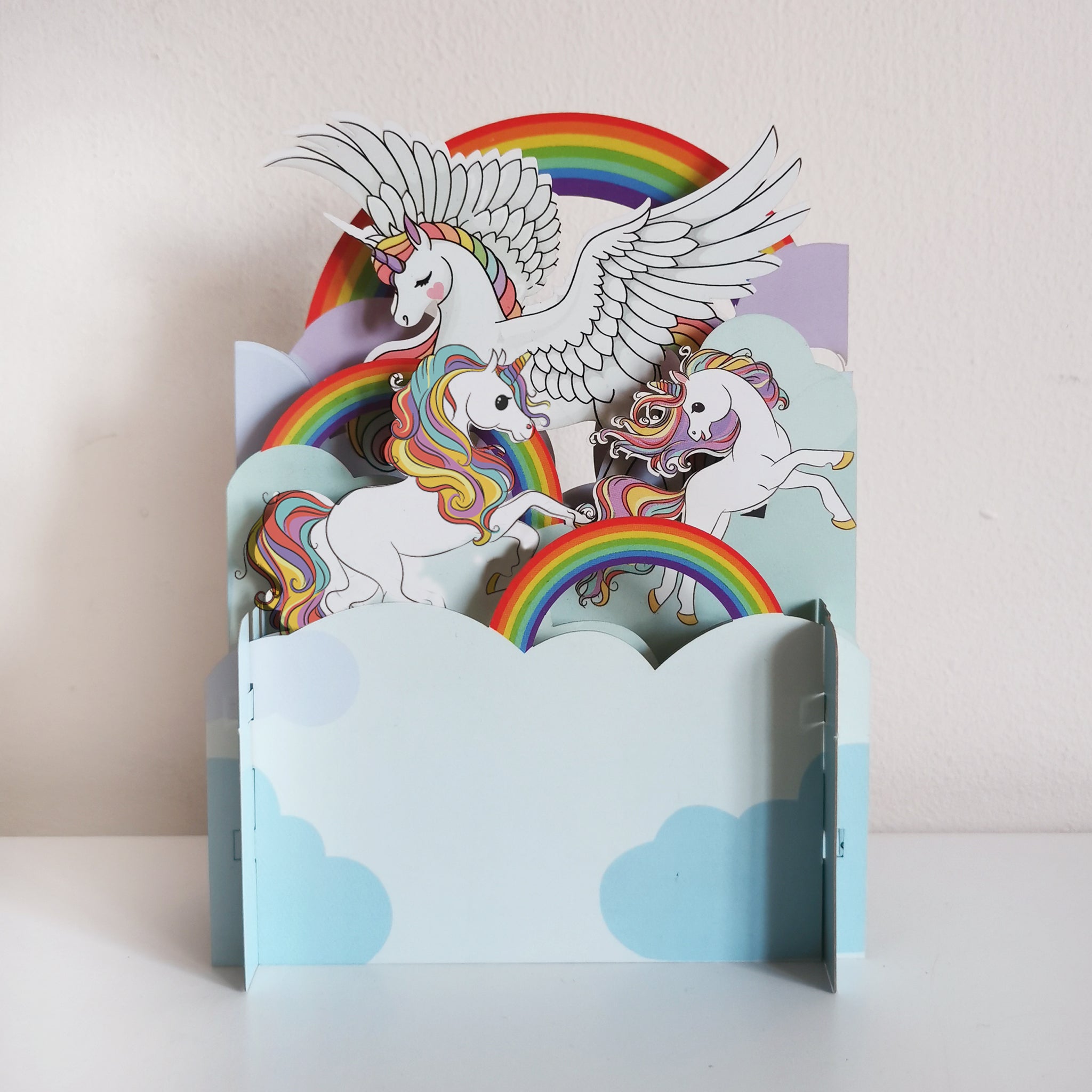 Rainbow Unicorn 3D Card