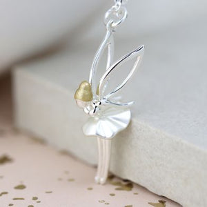 Silver Plated Winged Fairy Necklace